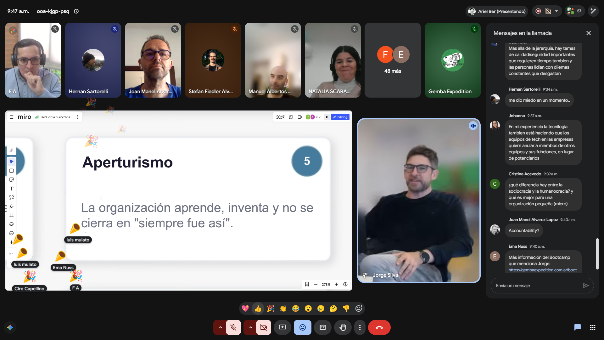 Captura de pantalla del webinar
